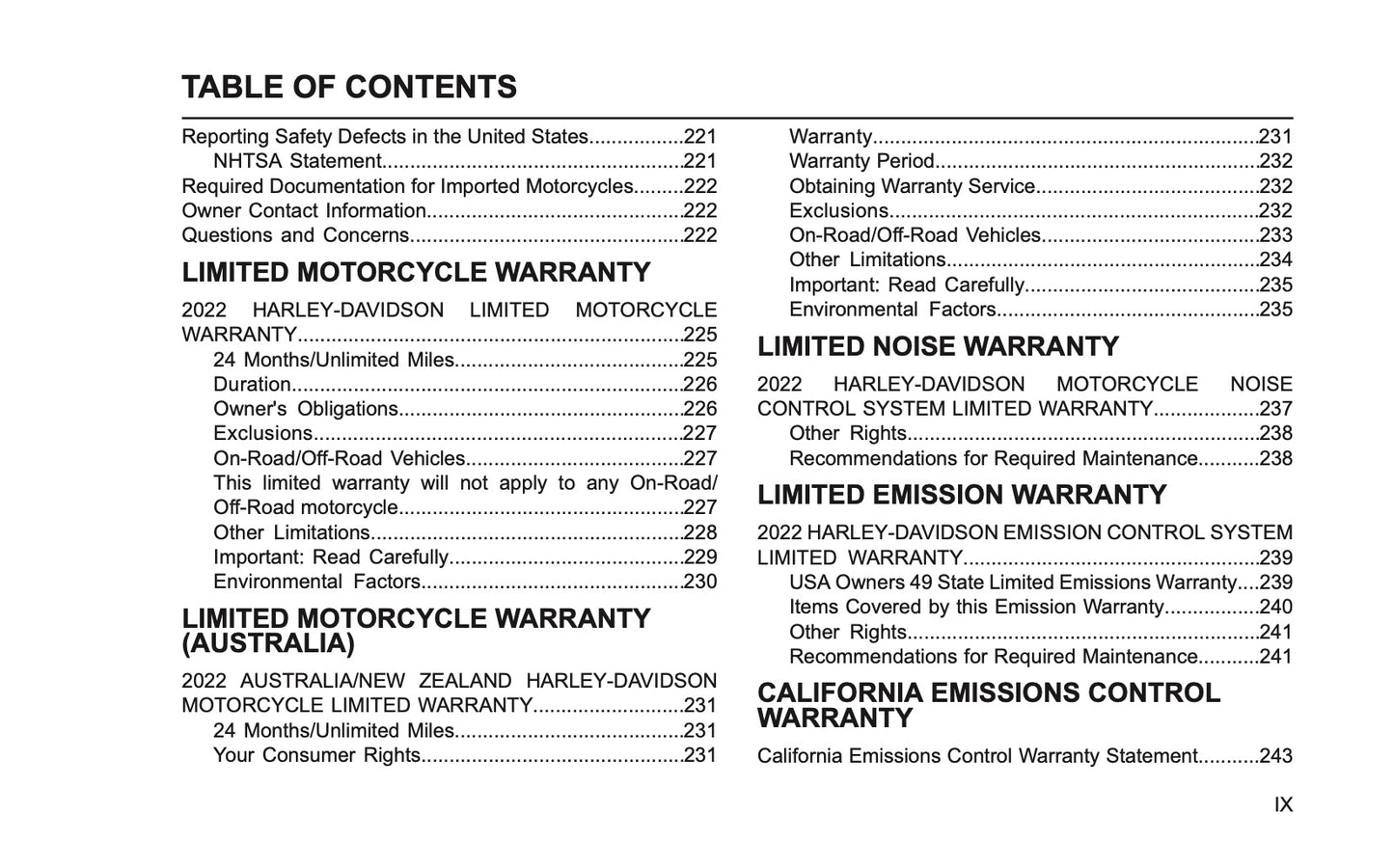 2022 Harley-Davidson FLHTCUTGSE Owner's Manual | English US