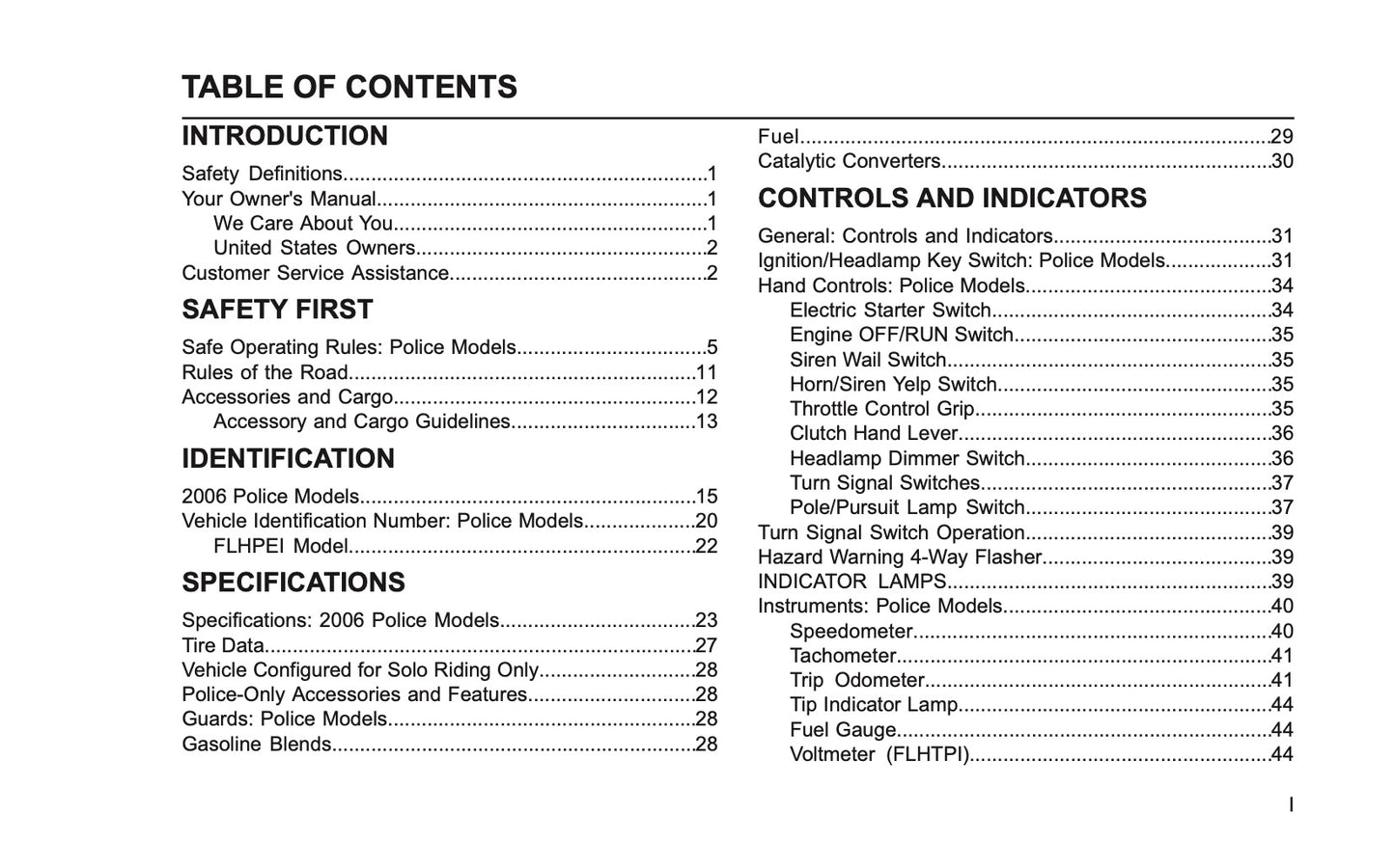 2006 Harley-Davidson Police Owner's Manual | English US