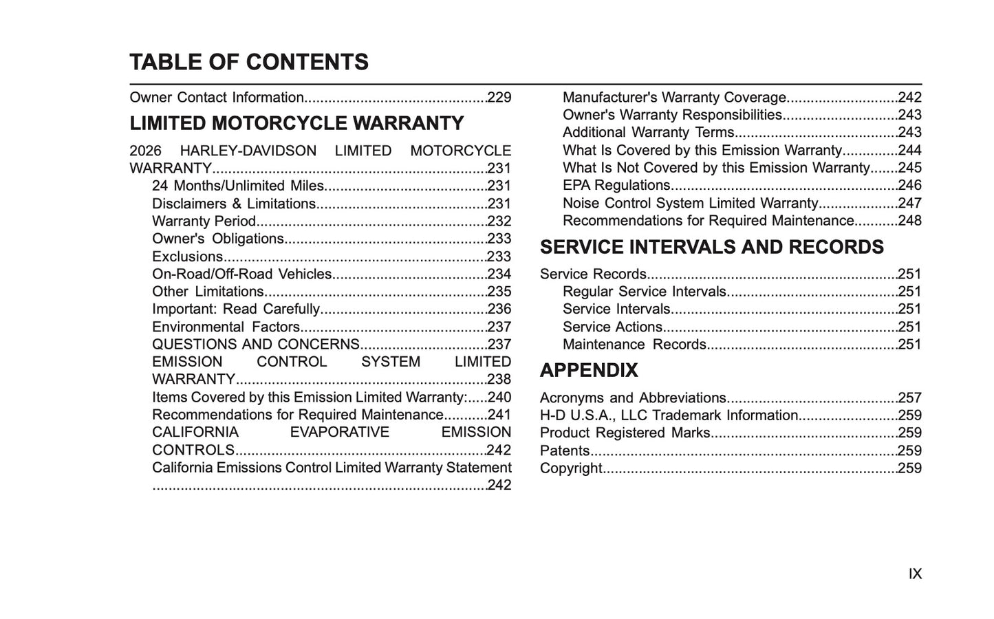 2026 Harley-Davidson Police Owner's Manual | English US