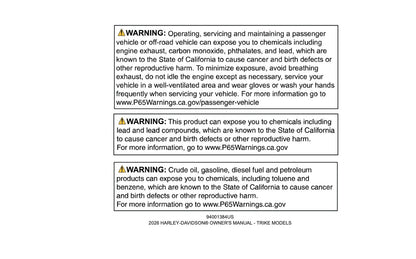 2026 Harley-Davidson Trike Owner's Manual | English US