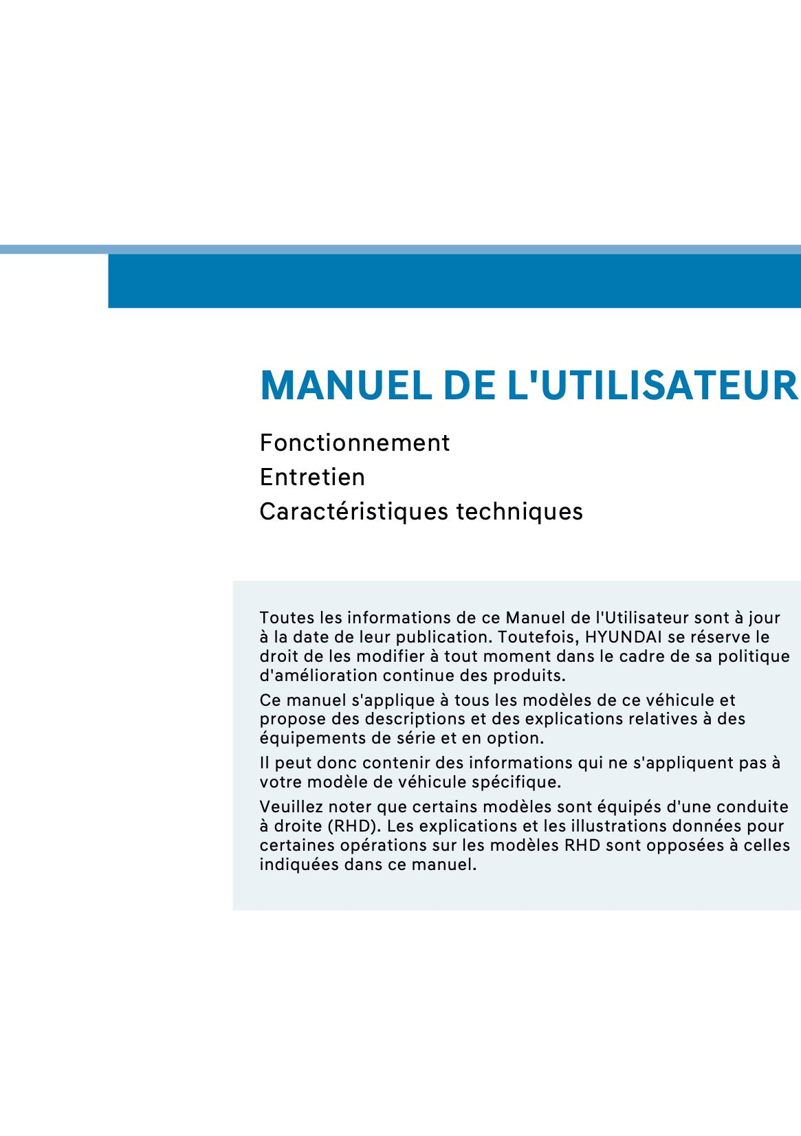 2026 Hyundai Kona Hybrid Manuel du propriétaire | Français