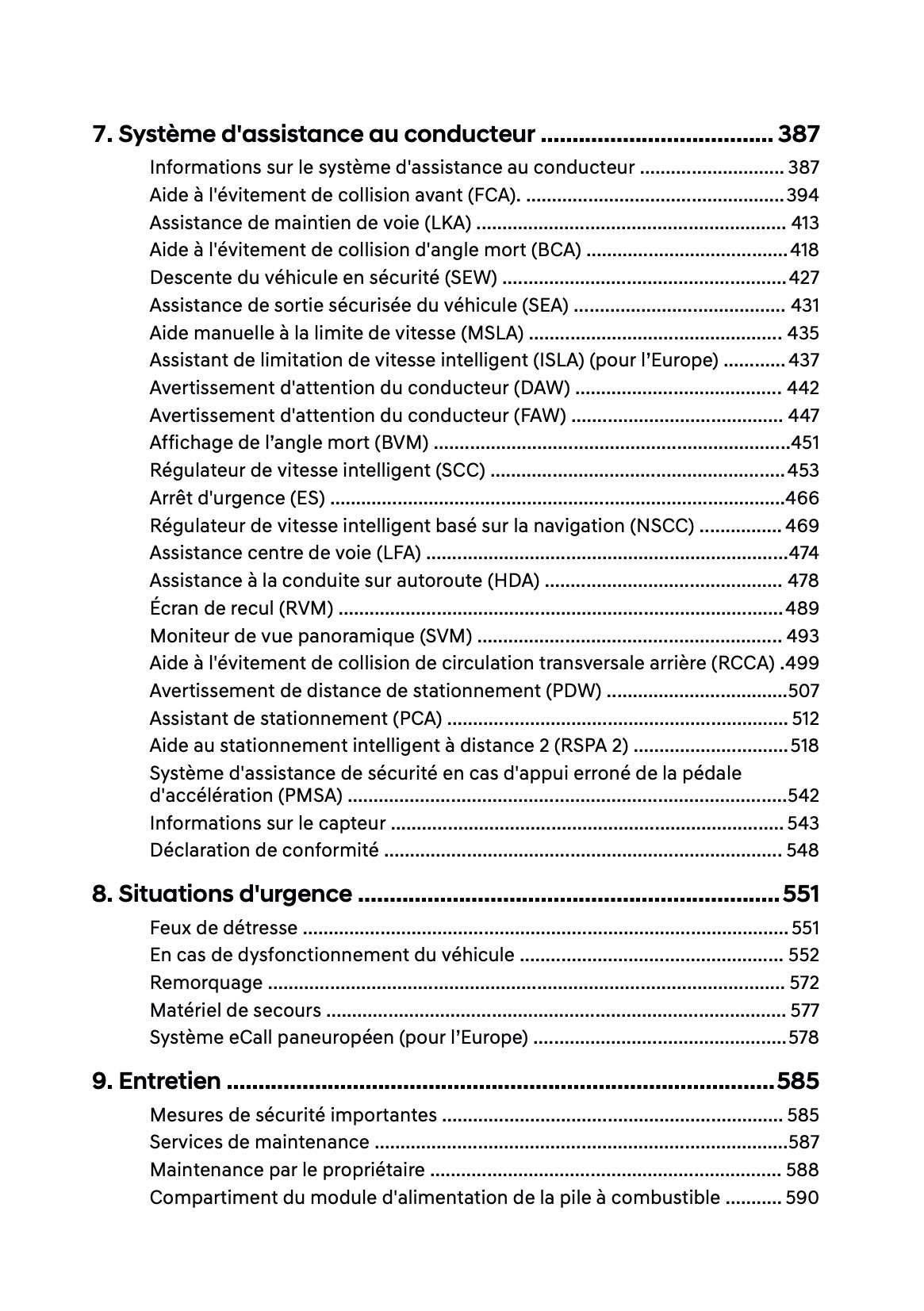 2026 Hyundai Nexo Owner's Manual | French