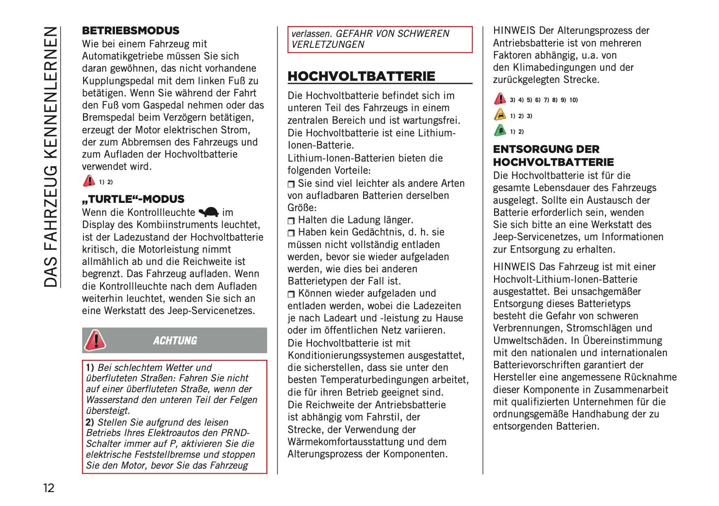 2023-2024 Jeep Avenger Owner's Manual | German