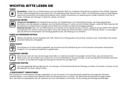 2023-2024 Jeep Avenger Owner's Manual | German