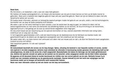 2025 Jeep Avenger Gebruikershandleiding | Nederlands