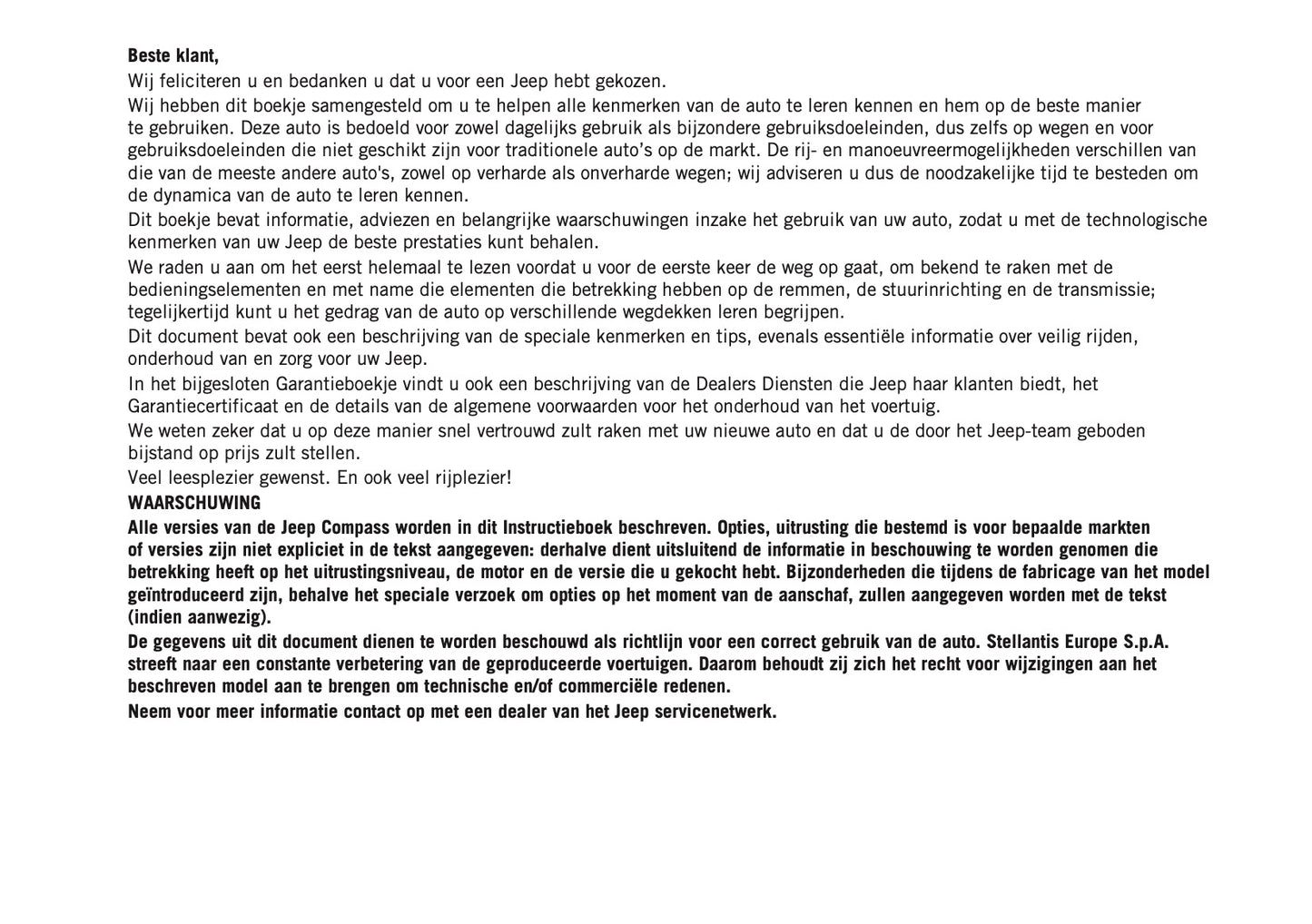 2024-2025 Jeep Compass Gebruikershandleiding | Nederlands