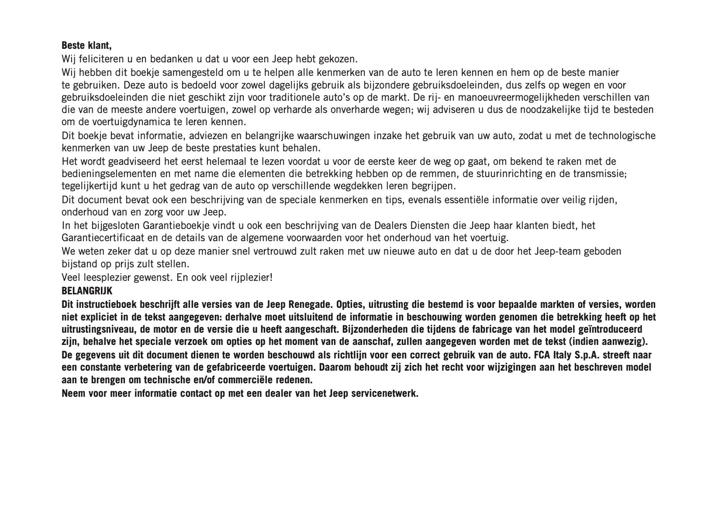 2022-2023 Jeep Renegade Gebruikershandleiding | Nederlands