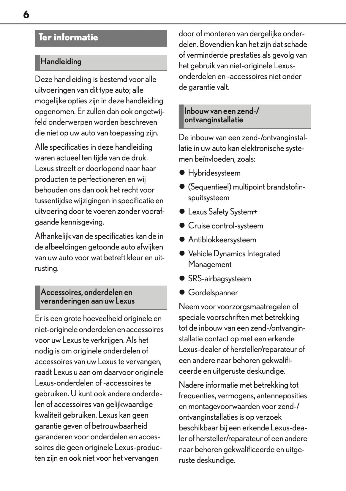 2017-2018 Lexus LC 500h Owner's Manual | Dutch