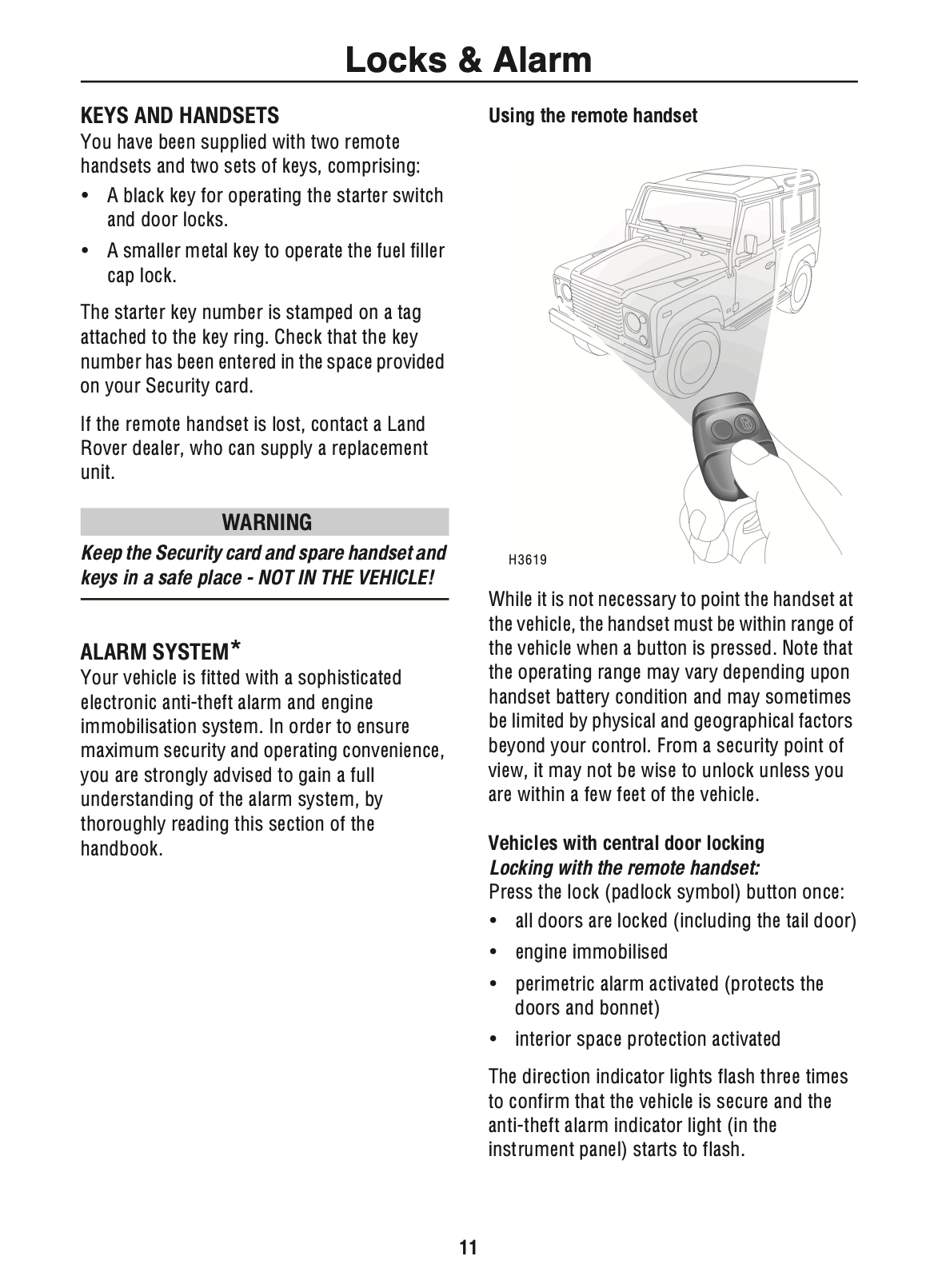 2002 Land Rover Defender Owner's Manual | English