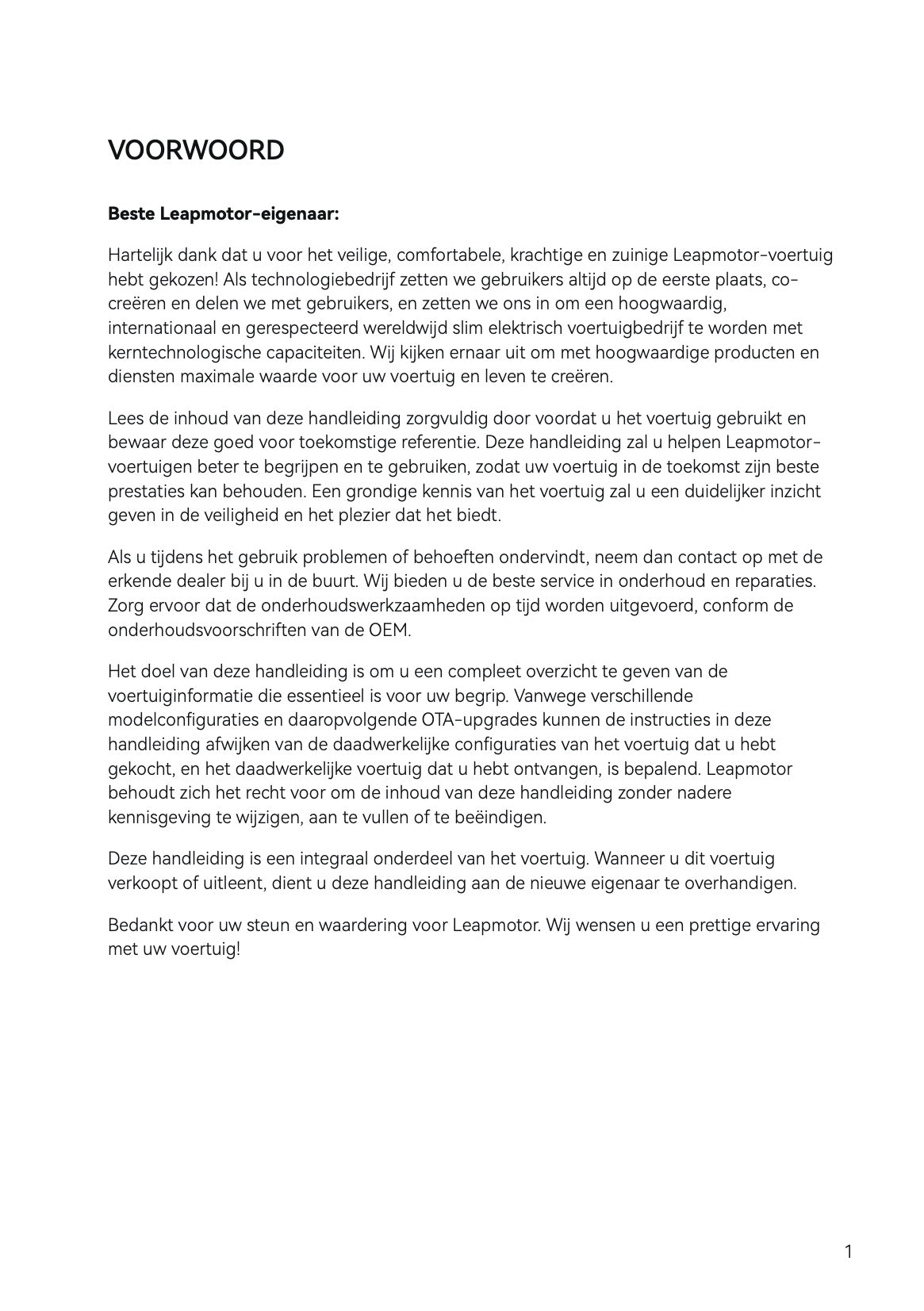 2025-2026 Leapmotor B10 Gebruikershandleiding | Nederlands