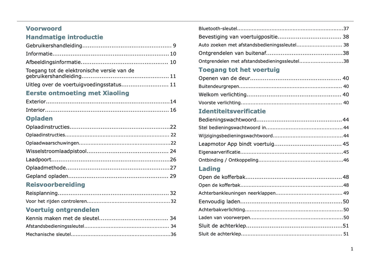 2025 Leapmotor T03 Owner's Manual | Dutch