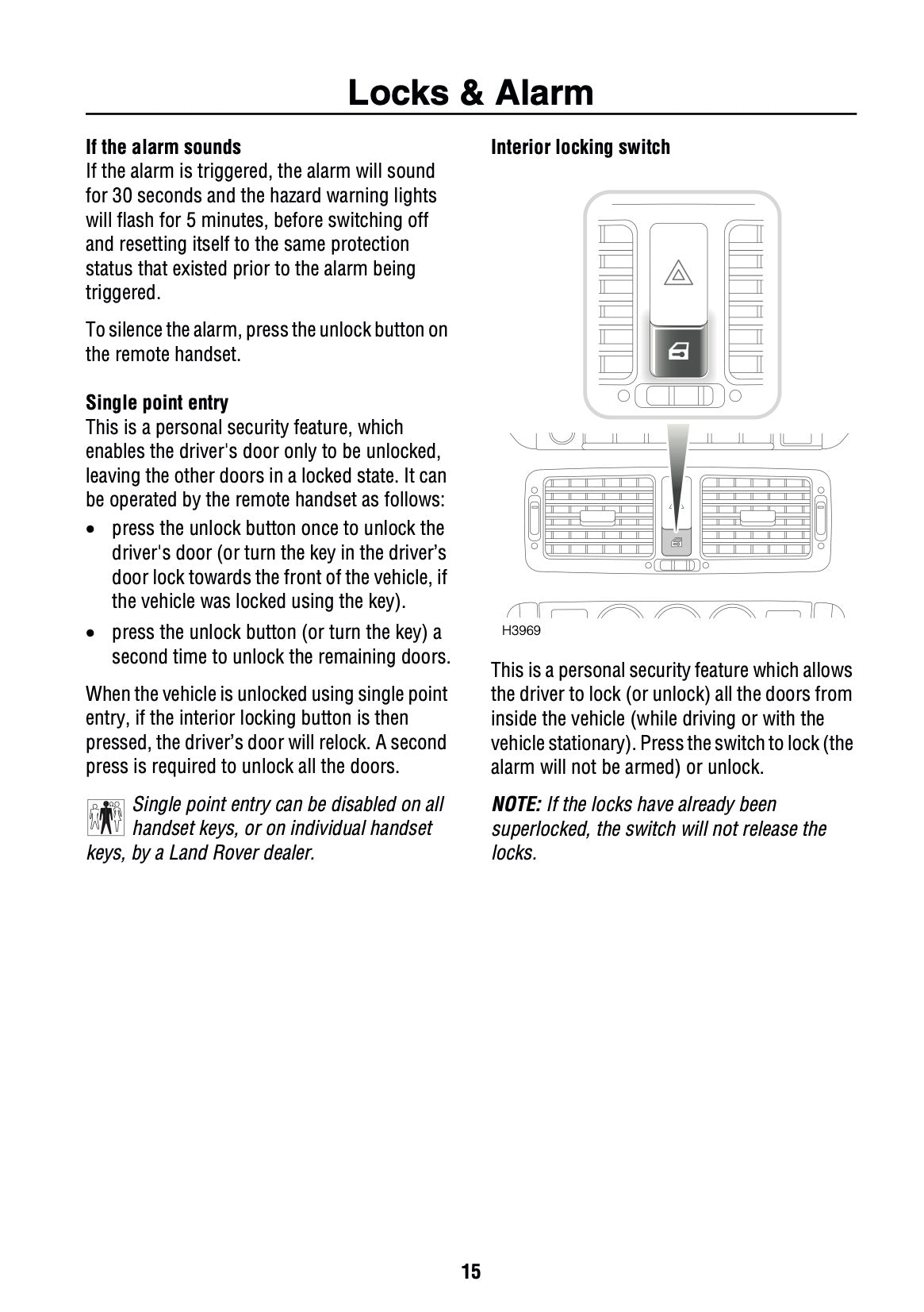 2002 Land Rover Range Rover Owner's Manual | English