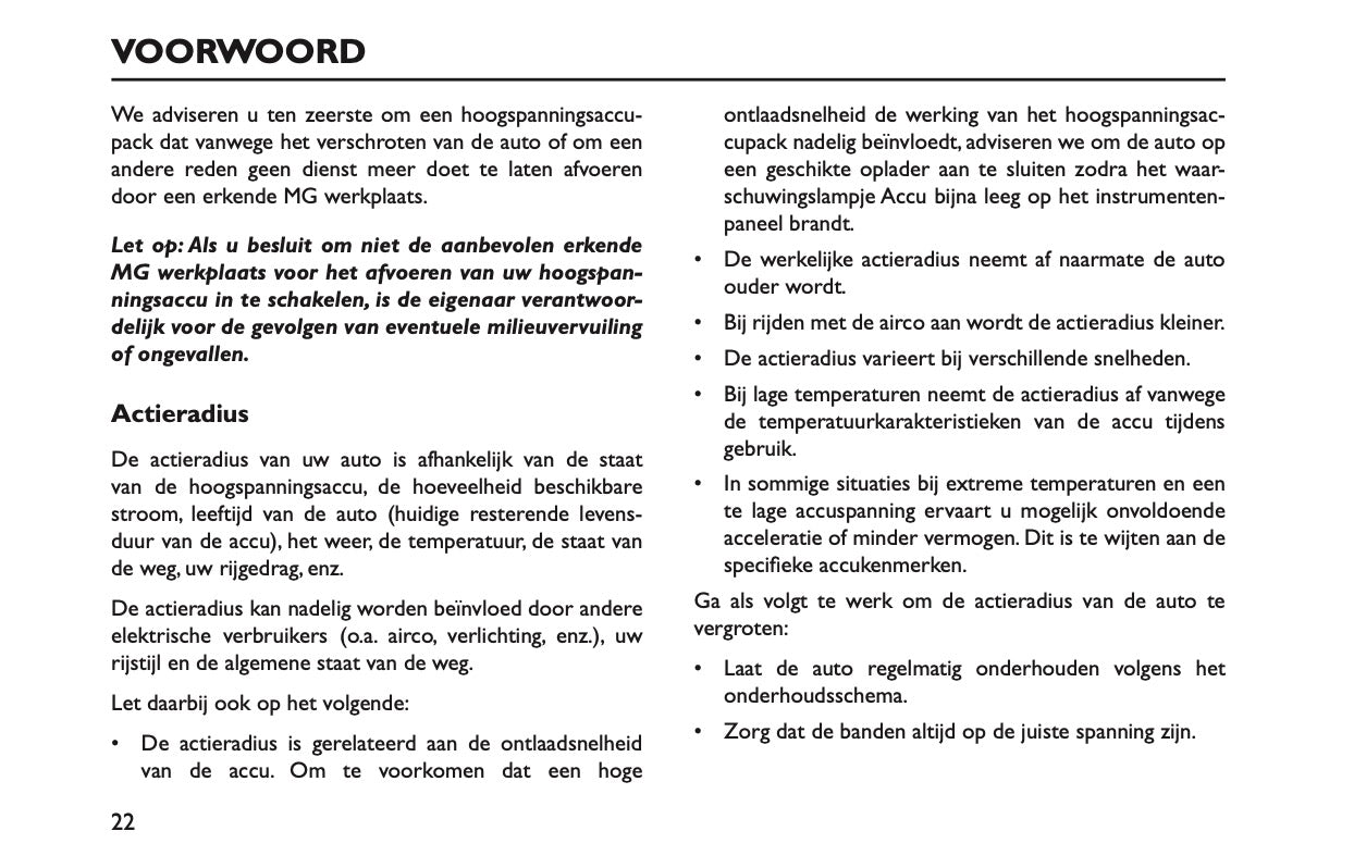 2024-2025 MG MG4 Electric Owner's Manual | Dutch