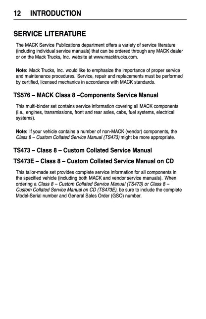 2009 Mack Granite Series Owner's Manual | English