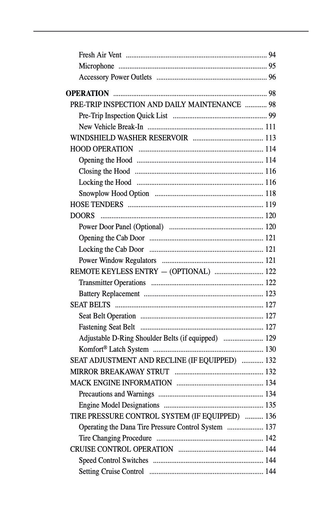2009 Mack Granite Series Owner's Manual | English