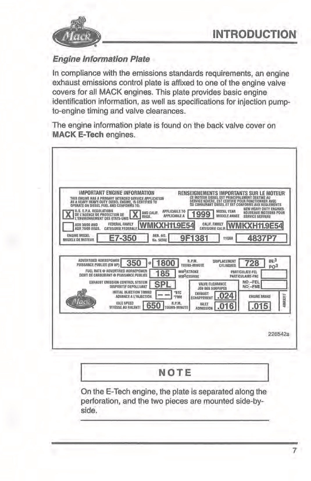 2000 Mack MR Series Owner's Manual | English