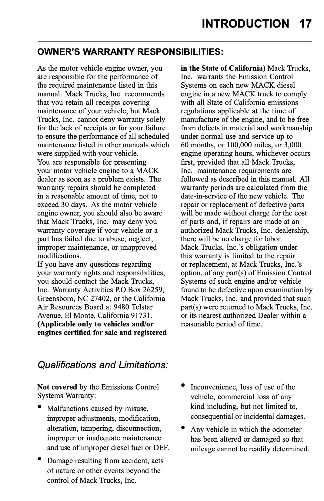 2010 Mack TD700 Series Owner's Manual | English