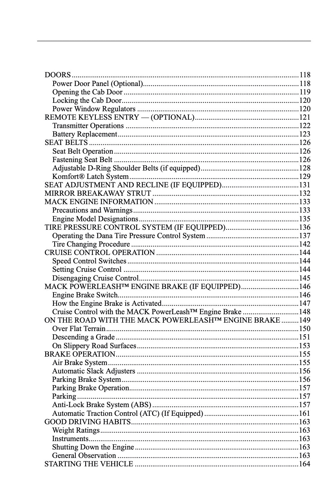 2010 Mack TD700 Series Owner's Manual | English