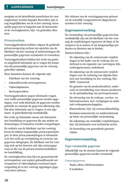 2022-2023 Mini Cabrio Owner's Manual | Dutch