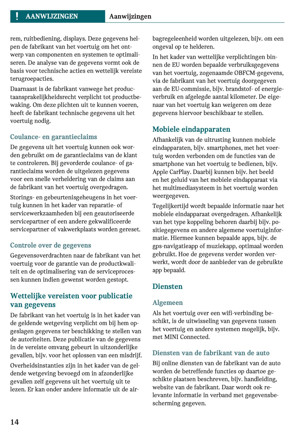 2022-2023 Mini Cabrio Owner's Manual | Dutch