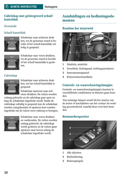 2022-2023 Mini Cabrio Owner's Manual | Dutch