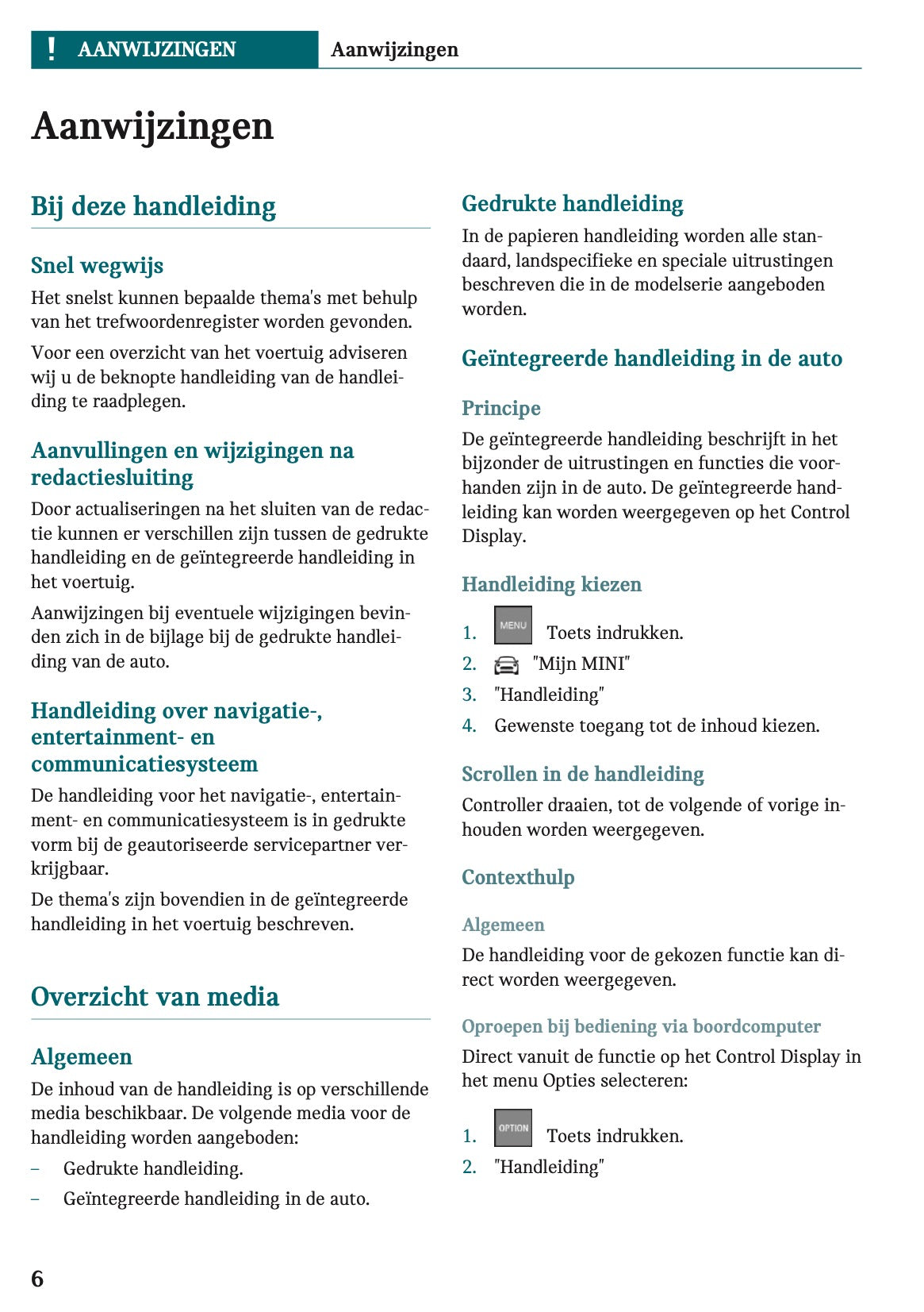 2022-2023 Mini Cabrio Owner's Manual | Dutch