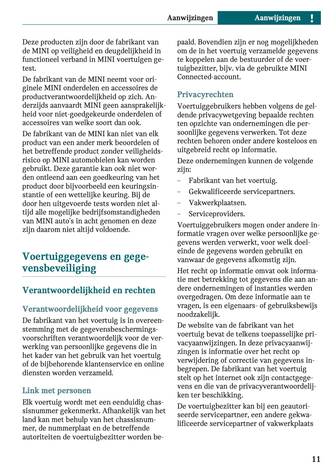 2025-2026 Mini Cooper Gebruikershandleiding | Nederlands