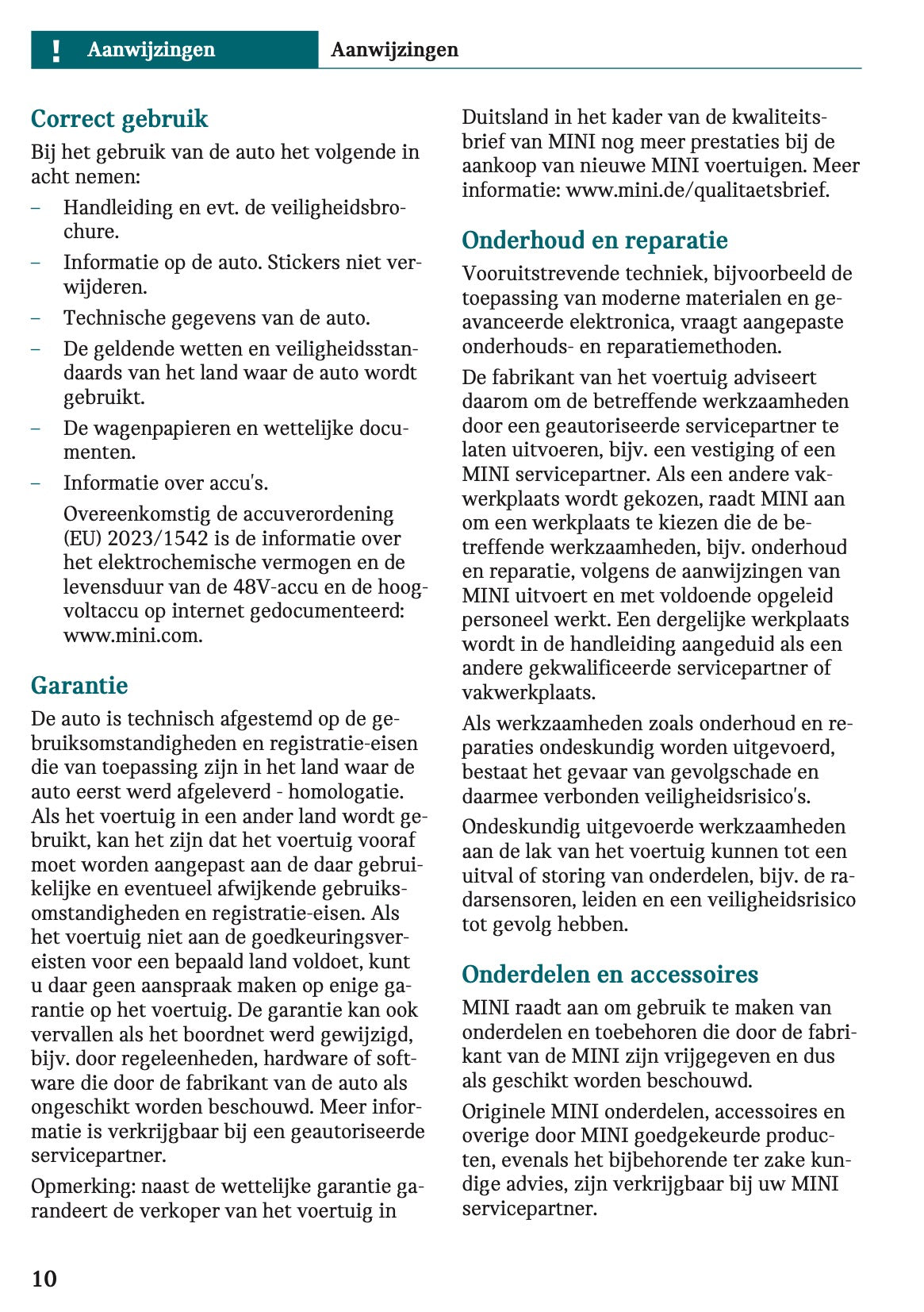 2025-2026 Mini Cooper Gebruikershandleiding | Nederlands