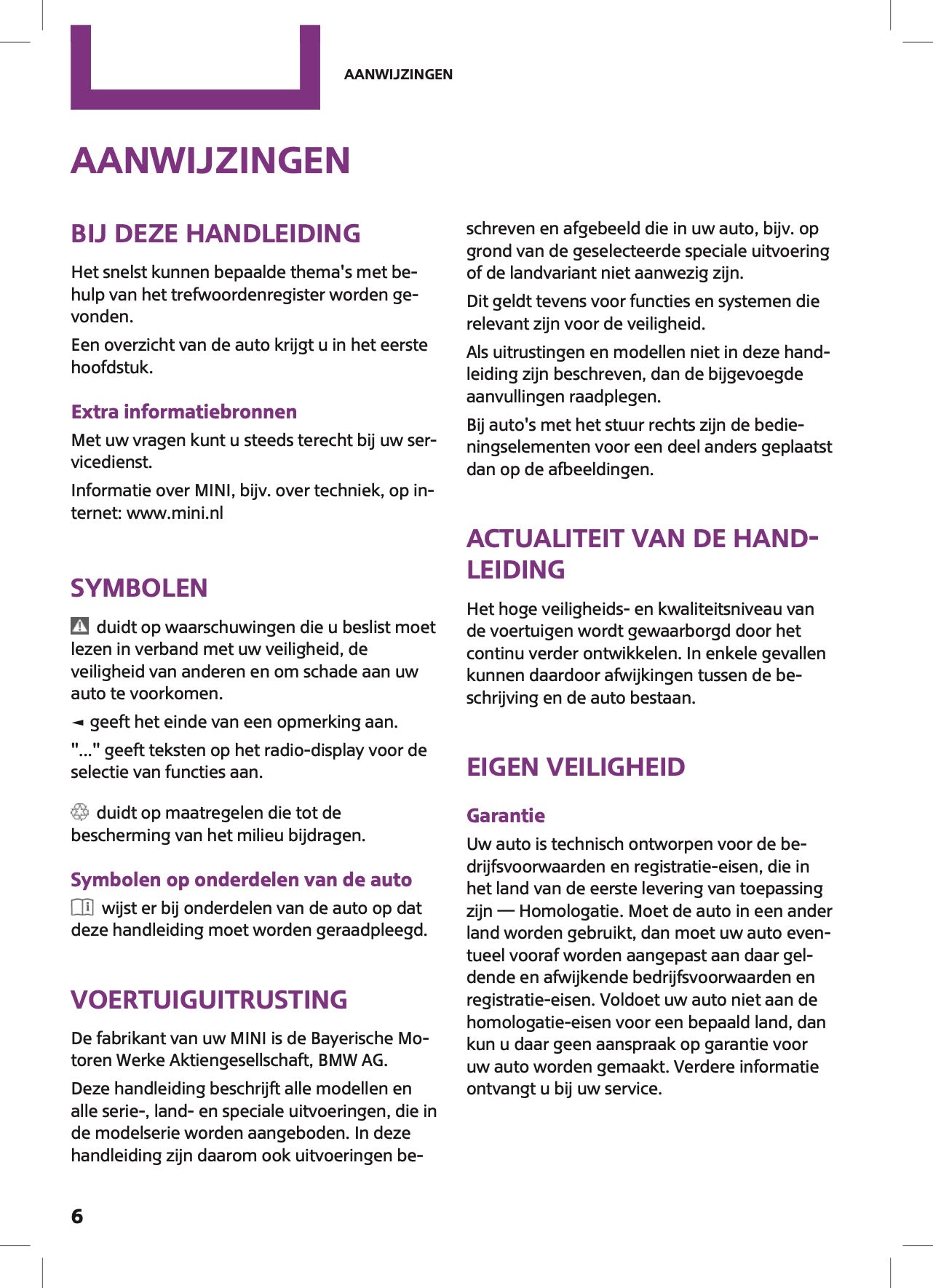 2015 Mini Countryman/Paceman Owner's Manual | Dutch