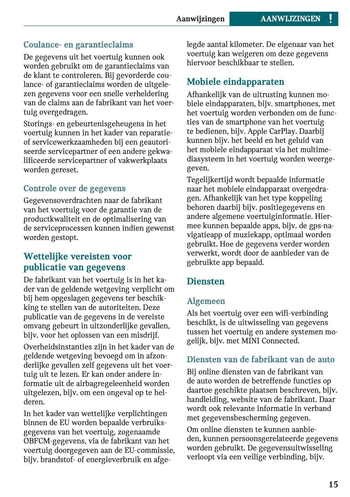 2023 Mini Mini Gebruikershandleiding | Nederlands