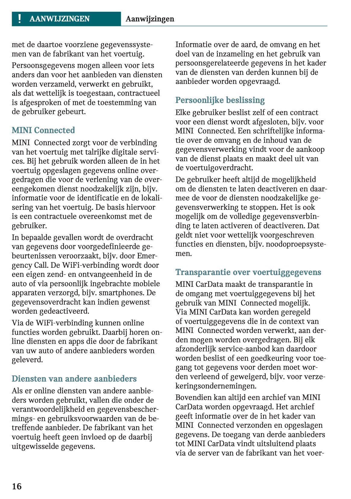 2023 Mini Mini Gebruikershandleiding | Nederlands