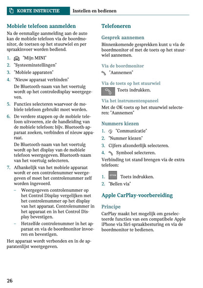 2023 Mini Mini Gebruikershandleiding | Nederlands