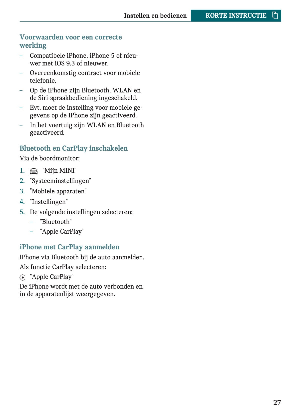 2023 Mini Mini Gebruikershandleiding | Nederlands