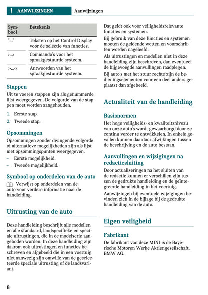 2023 Mini Mini Gebruikershandleiding | Nederlands