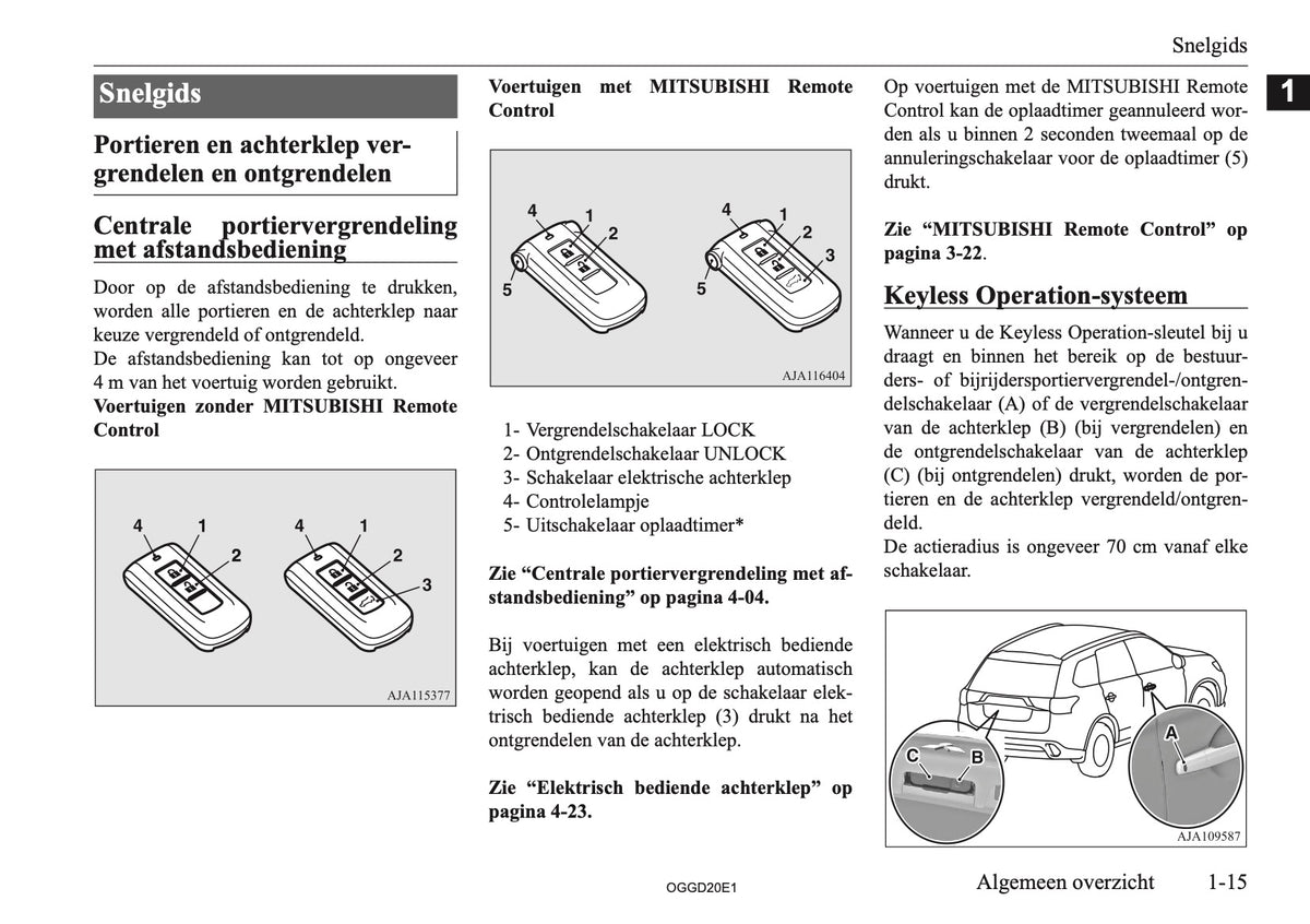 2020-2021 Mitsubishi Outlander PHEV Gebruikershandleiding | Nederlands