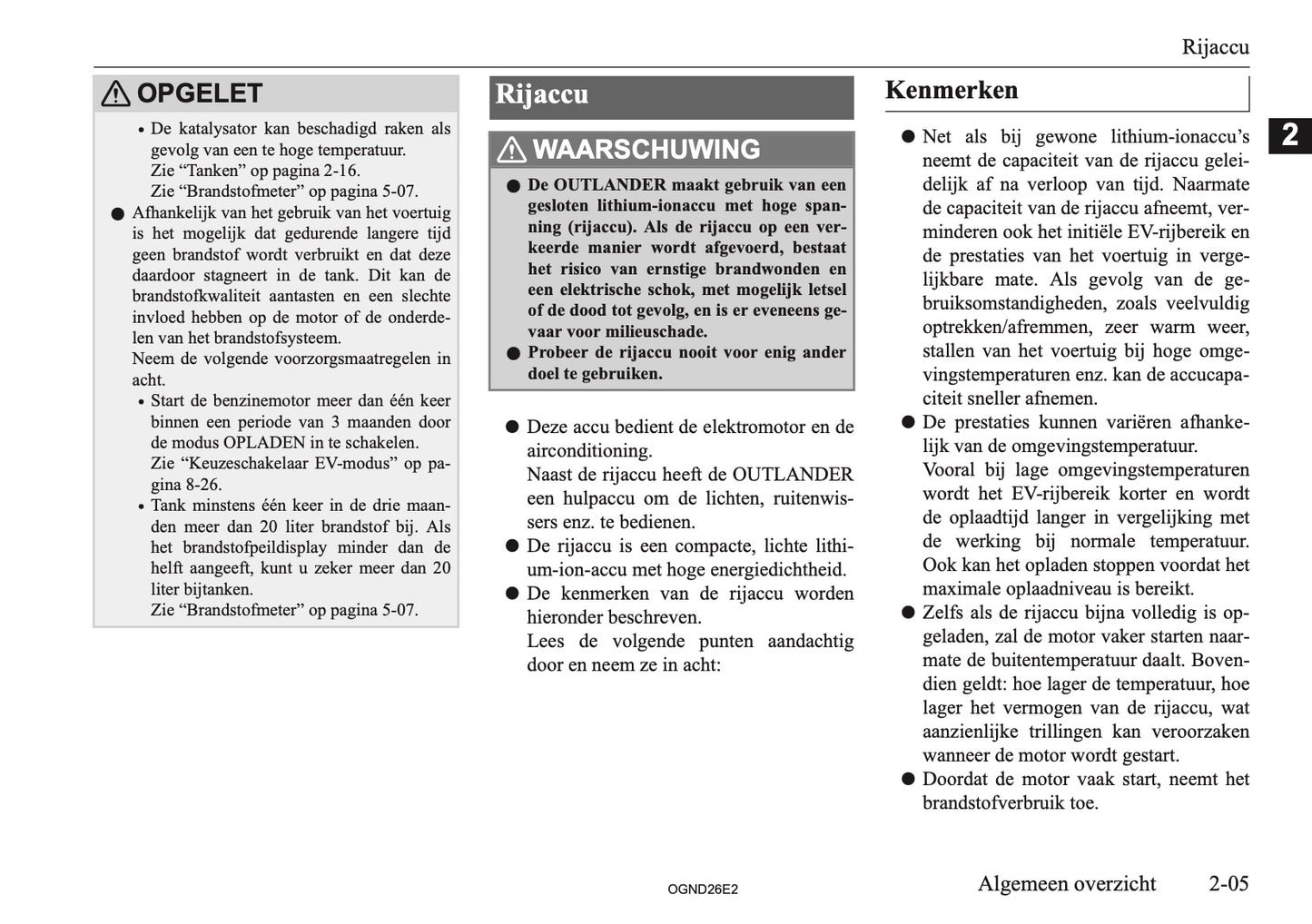 2026 Mitsubishi Outlander PHEV Gebruikershandleiding | Nederlands