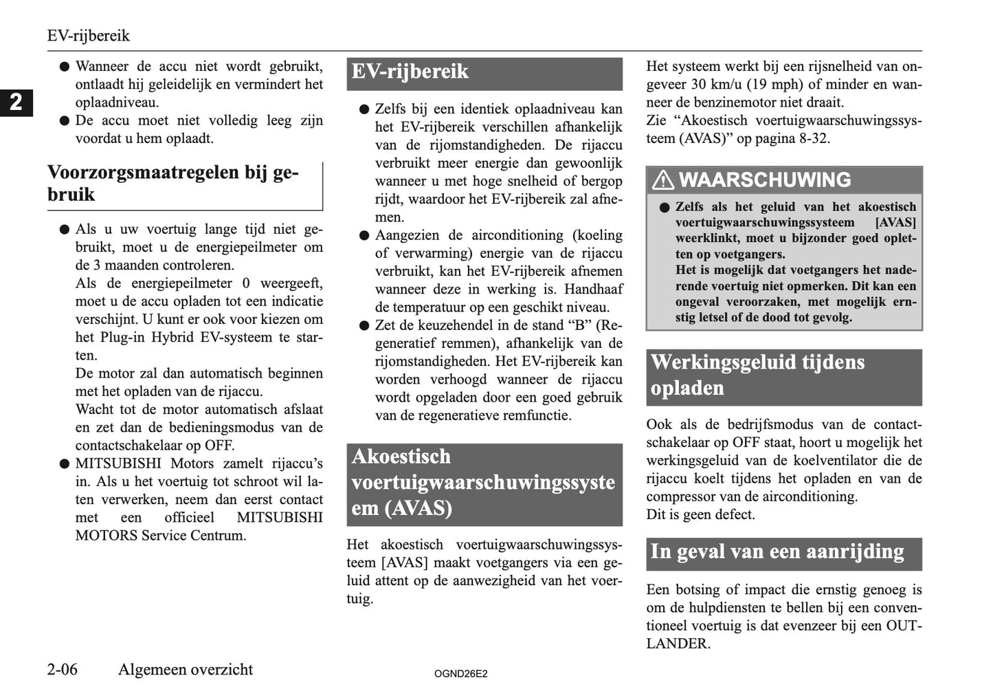 2026 Mitsubishi Outlander PHEV Gebruikershandleiding | Nederlands