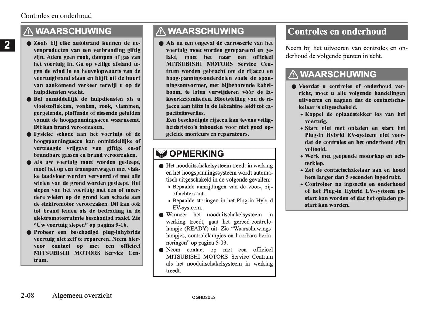 2026 Mitsubishi Outlander PHEV Gebruikershandleiding | Nederlands