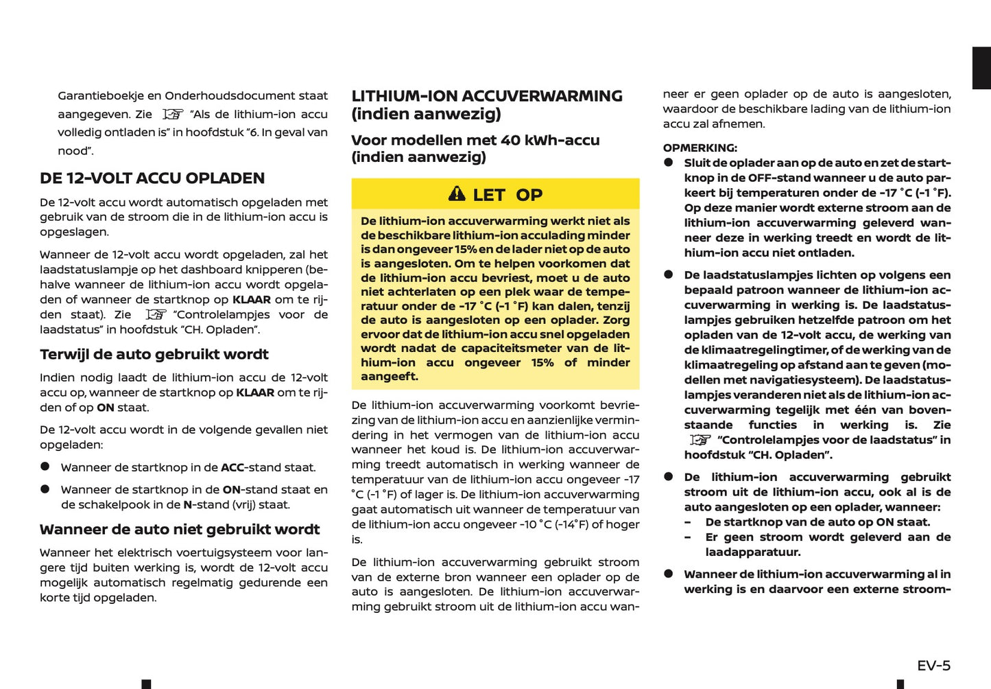 2019-2020 Nissan Leaf Owner's Manual | Dutch