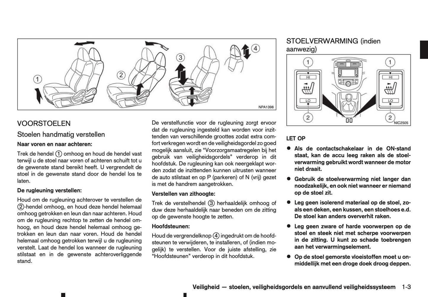 2015-2016 Nissan Pulsar Owner's Manual | Dutch