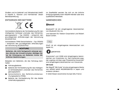 2026 Nissan Qashqai Owner's Manual | German