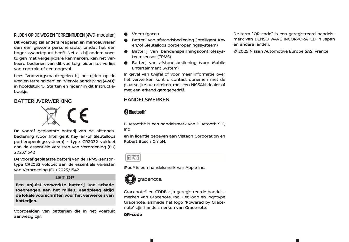 2025-2026 Nissan Qashqai Gebruikershandleiding | Nederlands