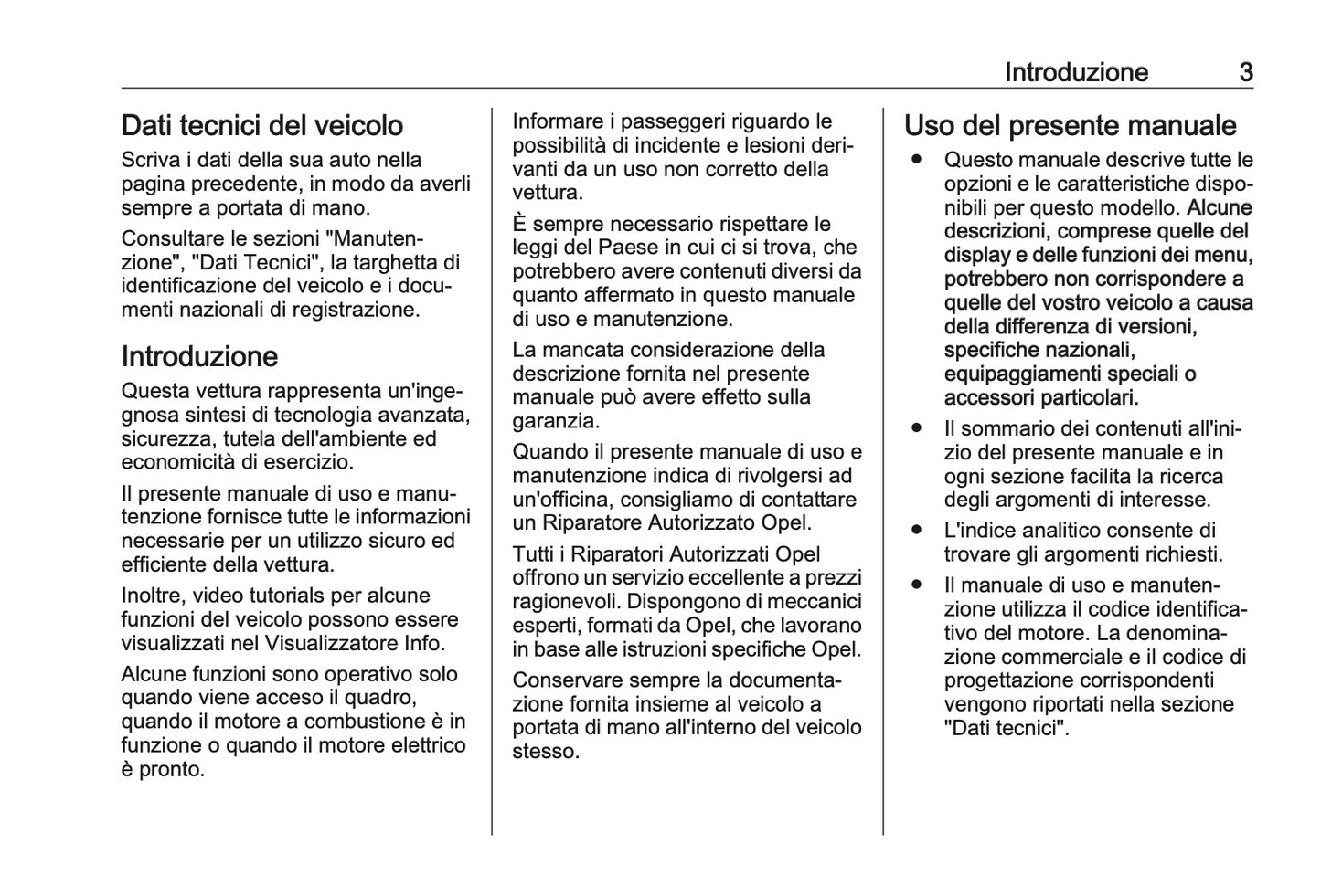 2023-2024 Opel Astra Owner's Manual | Italian