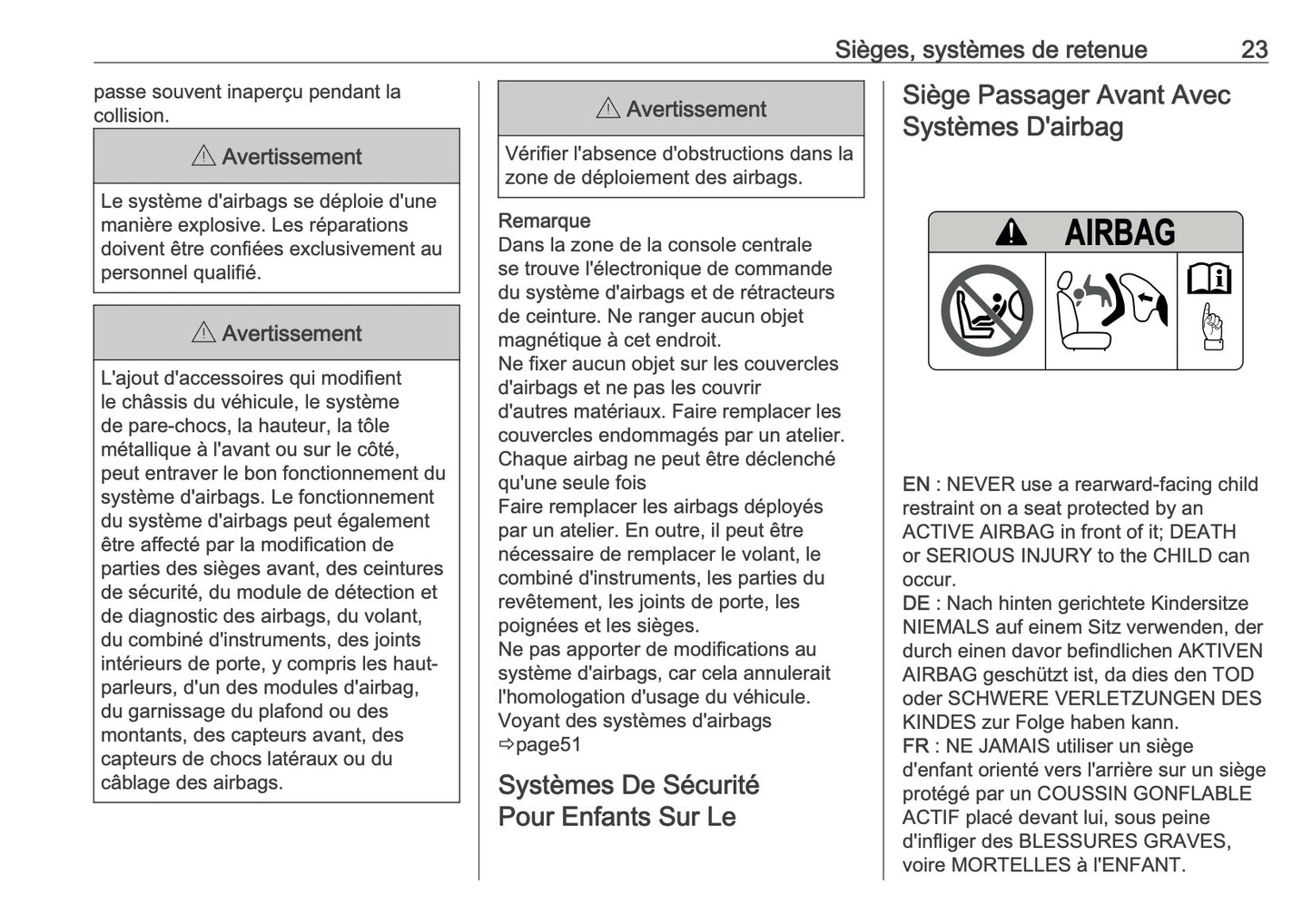 2025 Opel Frontera Owner's Manual | French