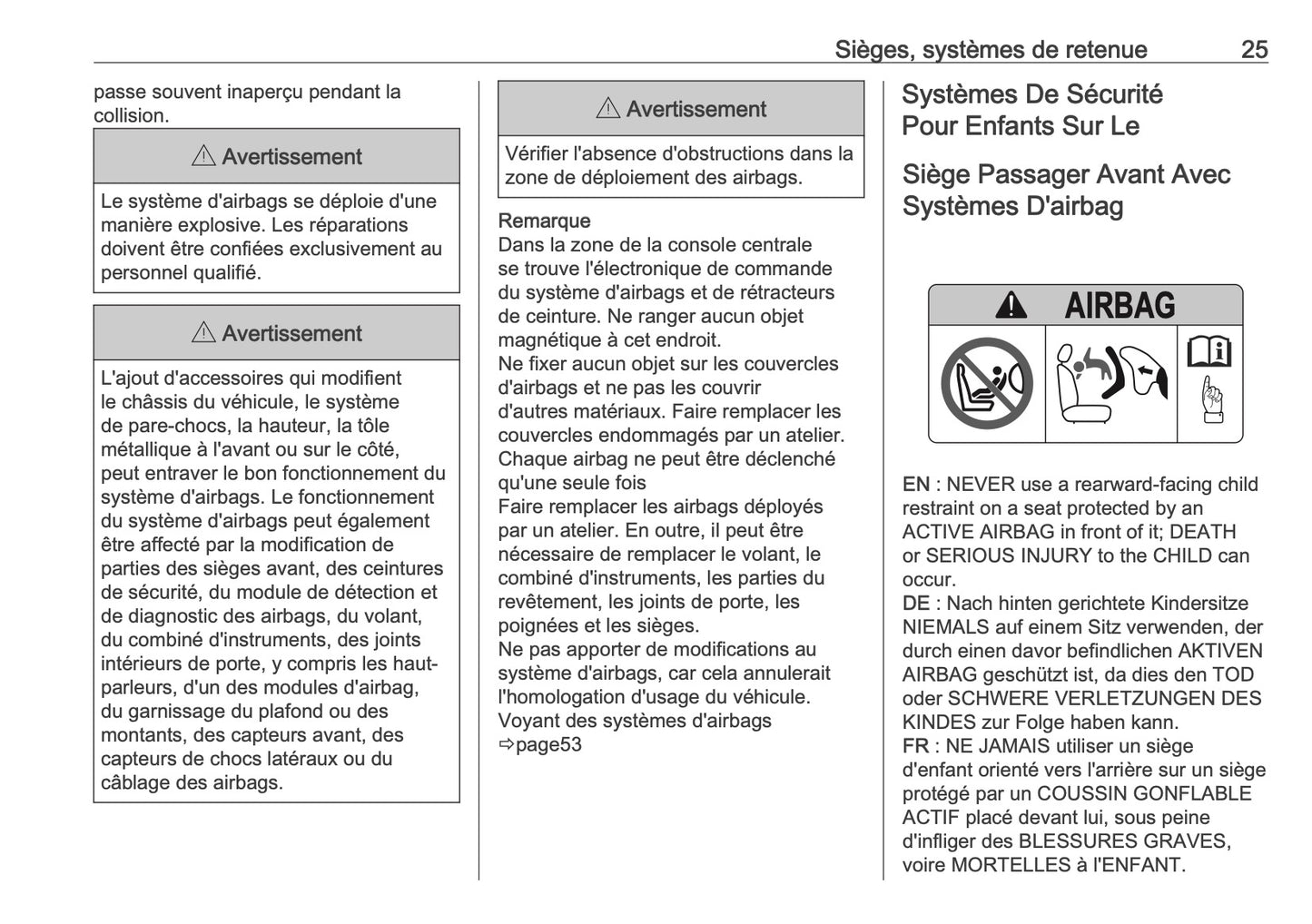 2025-2026 Opel Frontera Owner's Manual | French