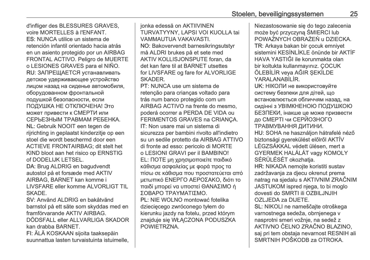 2025 Opel Frontera Gebruikershandleiding | Nederlands