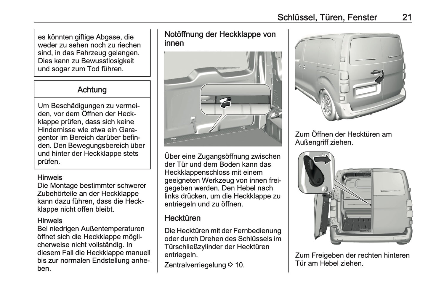 2023-2024 Opel Vivaro Owner's Manual | German