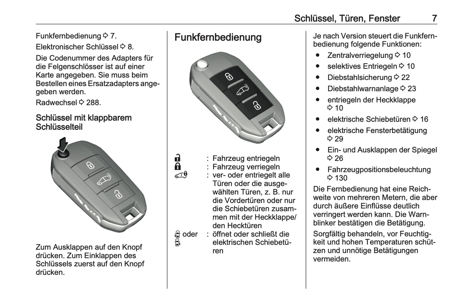 2024-2025 Opel Vivaro Owner's Manual | German