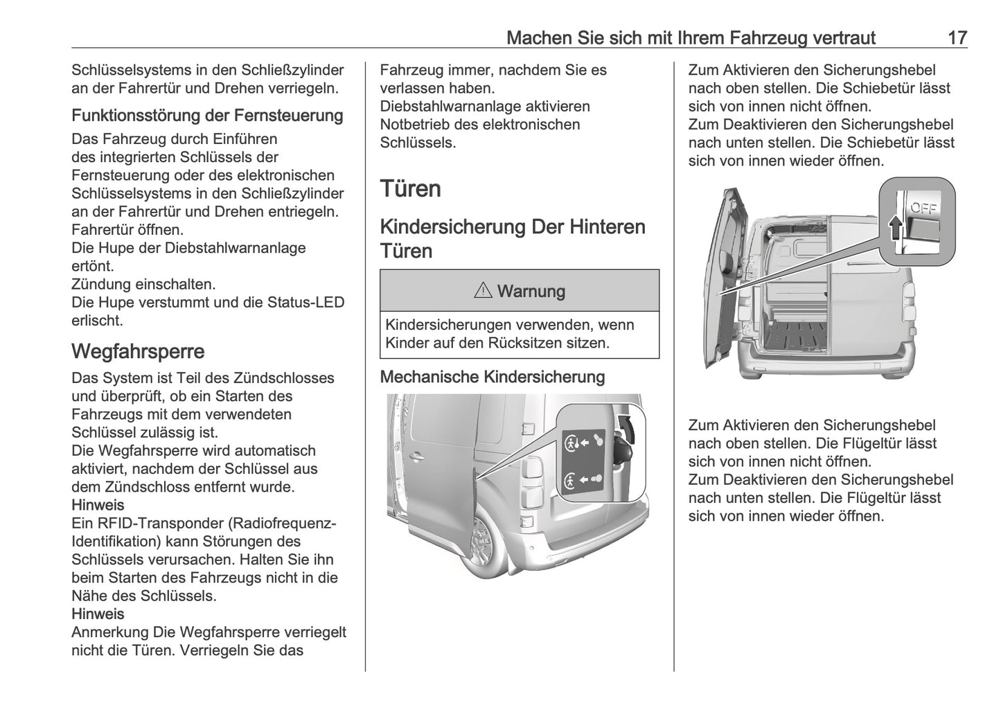 2025-2026 Opel Vivaro Owner's Manual | German