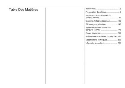 2025-2026 Opel Vivaro Owner's Manual | French